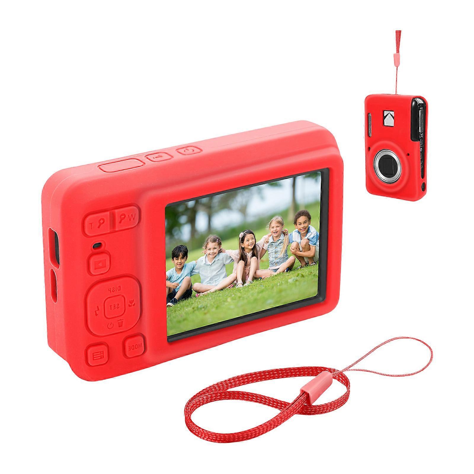 NonBulky Silicone Shell for PIXPRO FZ55 Camera Enhanceds Drop Protections Smooth Surfaces Finish Quick Access Port  Red