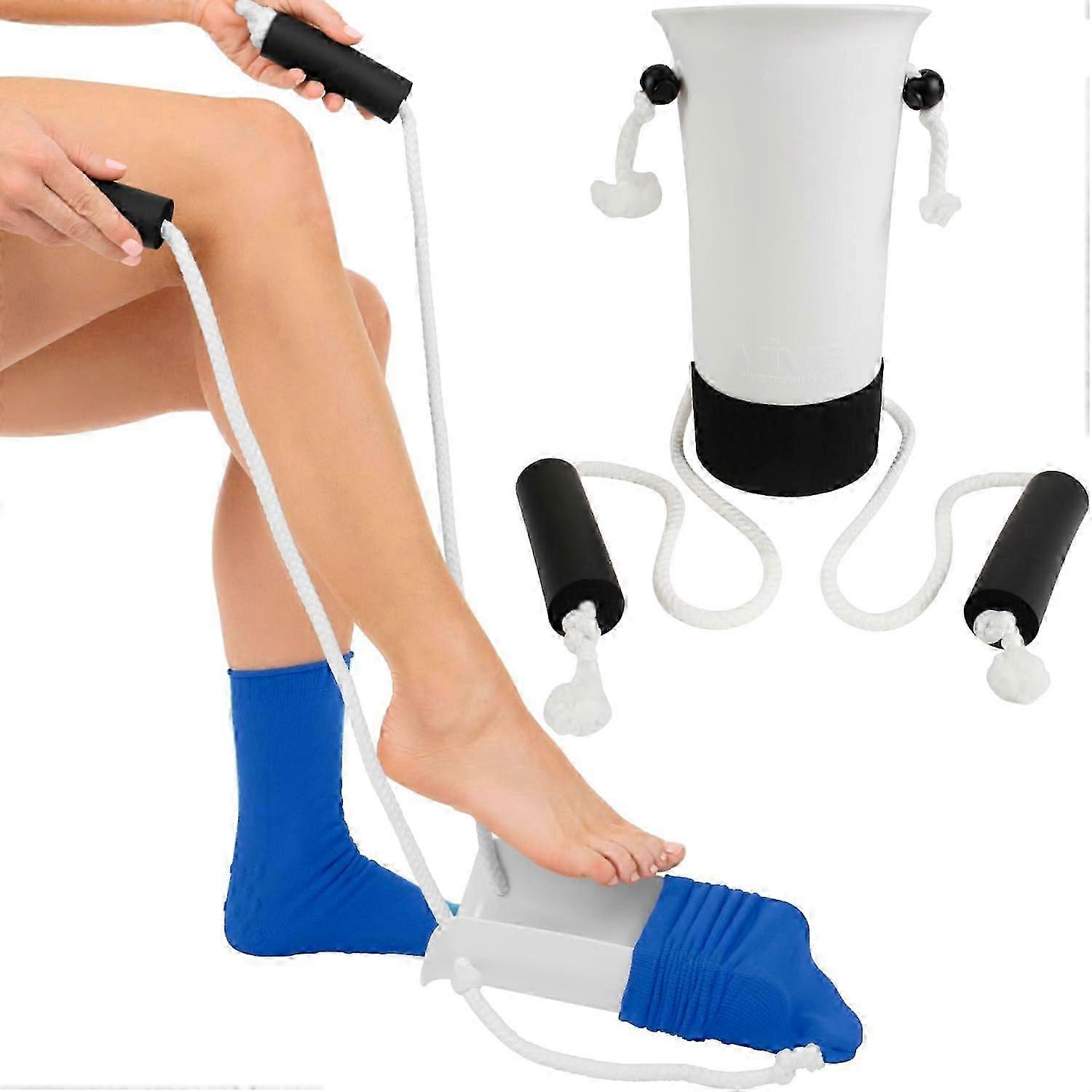 2025 Sock Aid - Easy On and Off Stocking Slider - Donner Pulling Assist Device - Sock Helper Aide Tool - Puller for Elderly, Senior, Pregnant, Diabeti