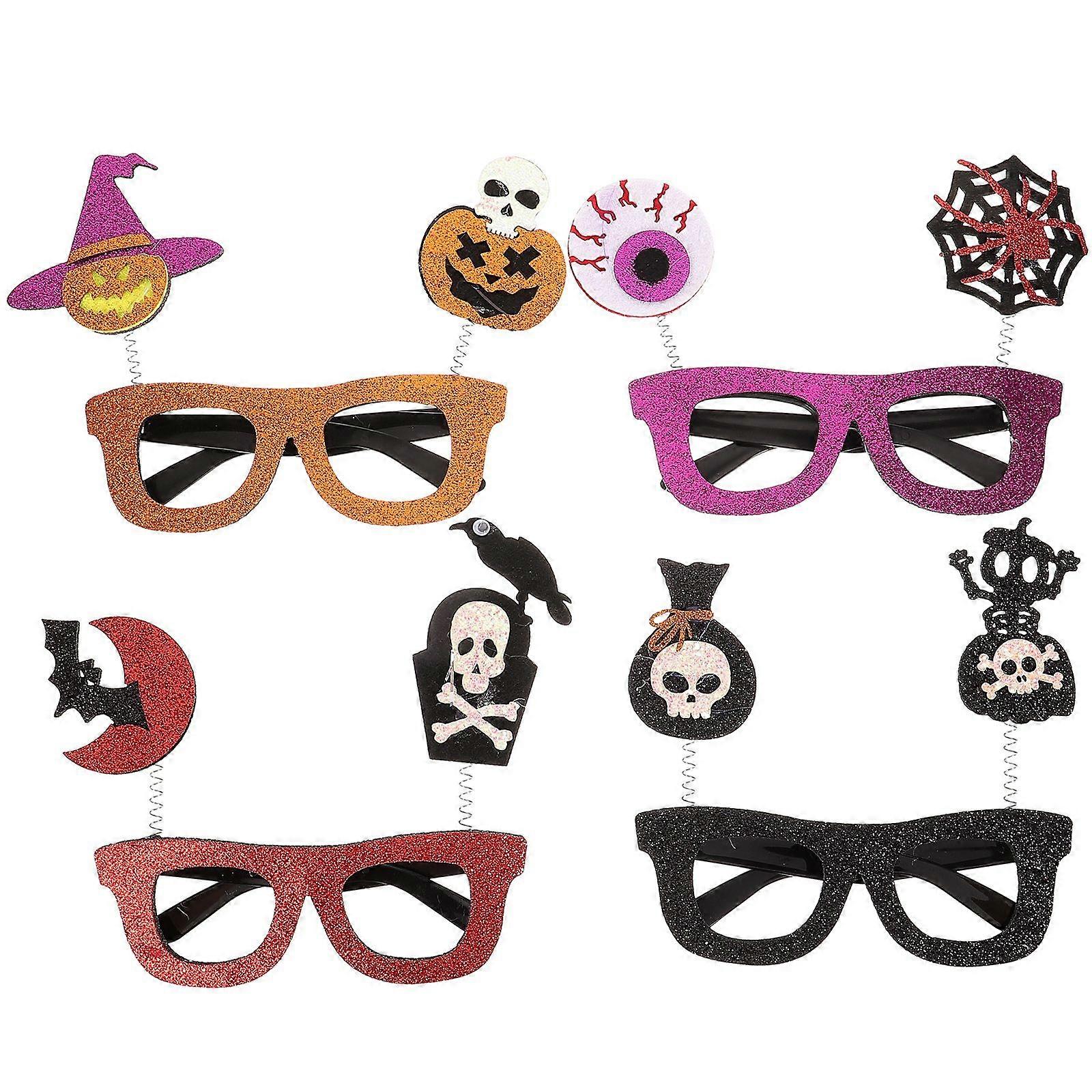 4 pcs Halloween Glasses Frames Decorative Glasses Frames Gothic Eyeglass Frames Props for Children