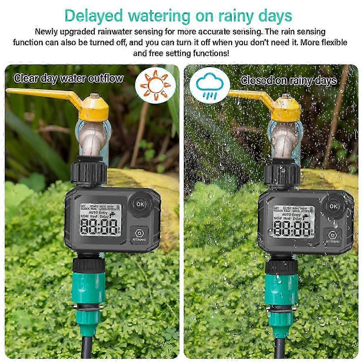 New Smart Irrigation Controller with Stepless Knob for Outdoor Garden Flower Pots - Advanced Watering Timer for Timing & Flow Control