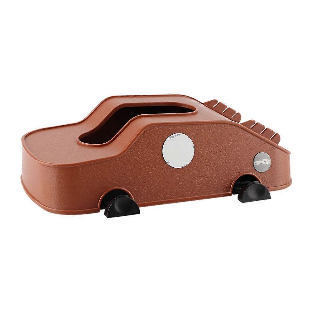 Multifunctional Car Auto Home Tissue Box Phone Card Holder Paper Cover Case (Brown)