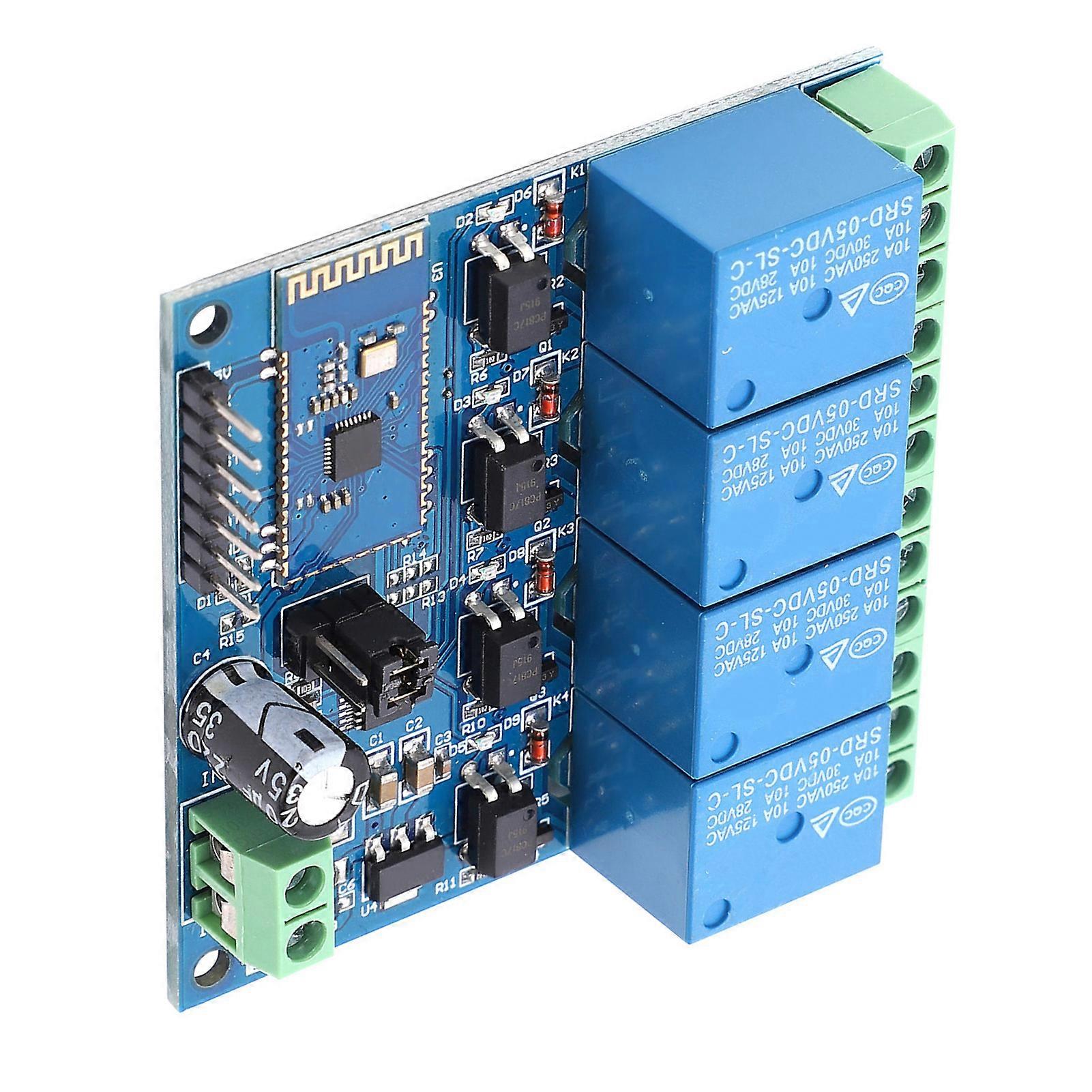 4-Channel 5V Bluetooth Relay Module, 10m Remote for Smart Home