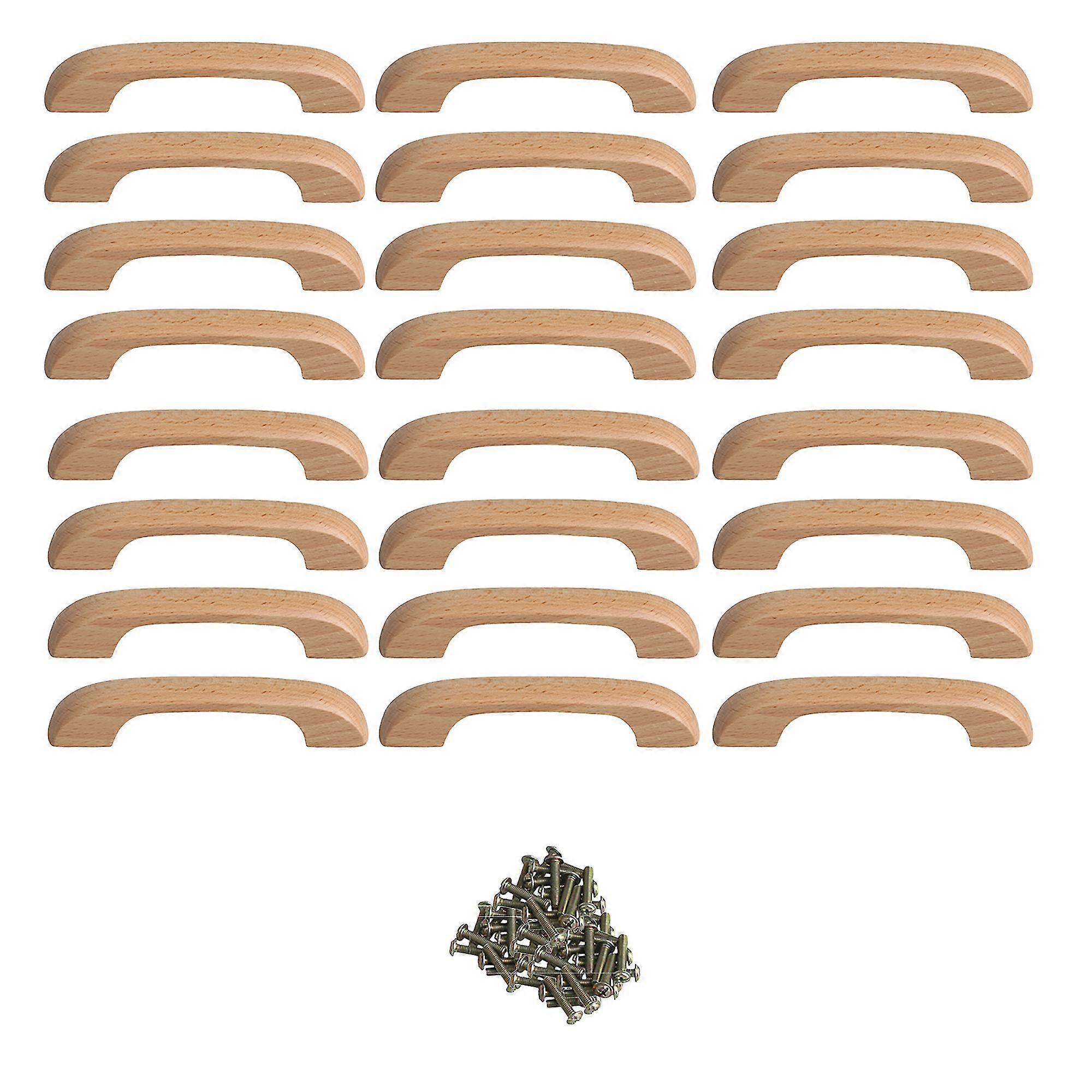 2025 24pcs Bridge Shape Cabinet Pull Handle Wooden Color Hole Distance 96mm