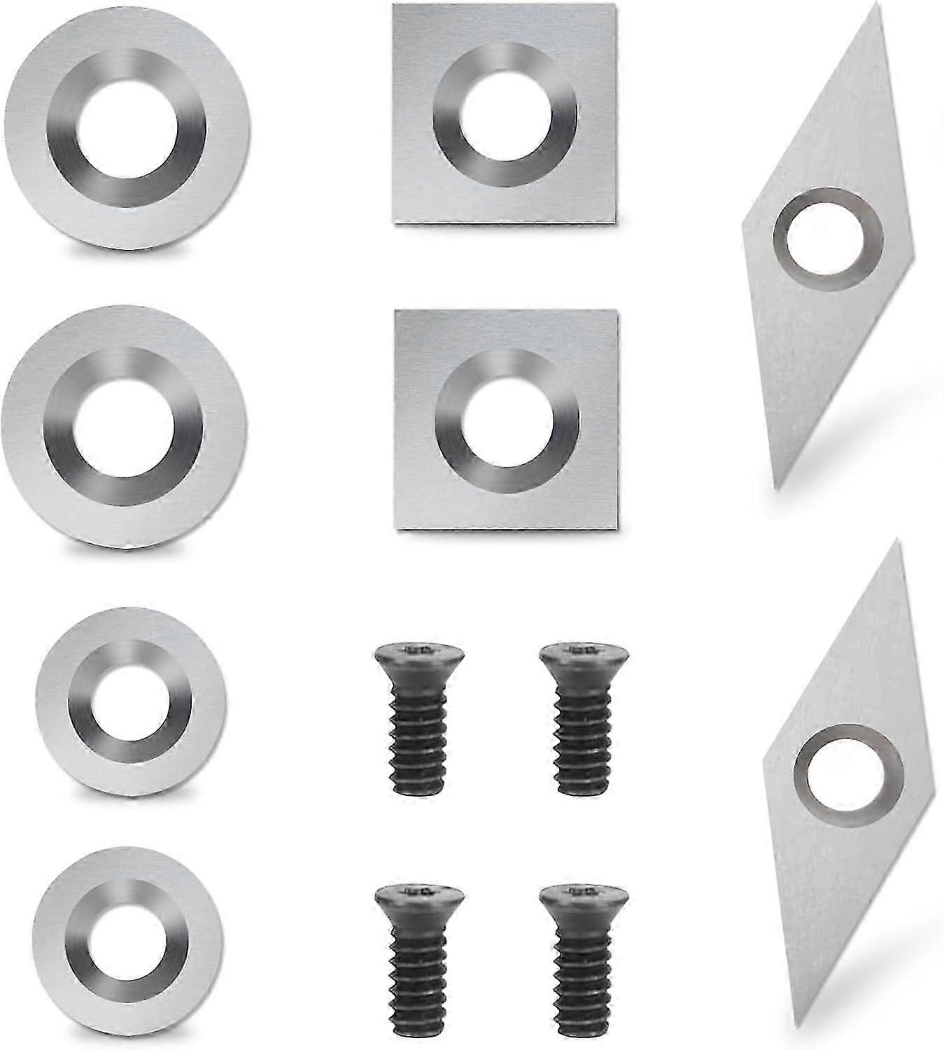 12pcs Carbide Wood Turning Inserts, Carbide Wood Turning Gouges, Carbide Insert, Round Carbide Cutting Plate (12)