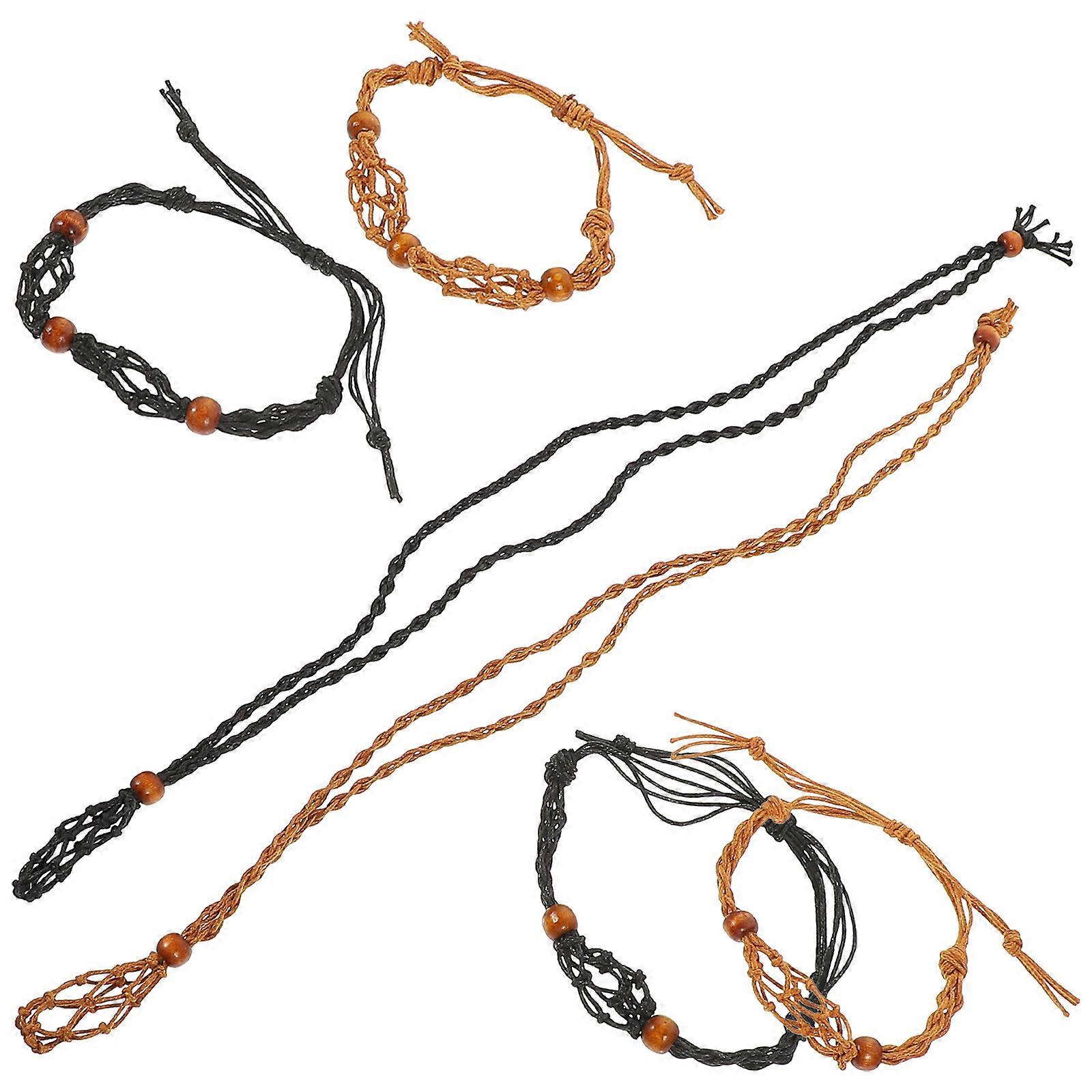 Vintage Necklace Cord Stone Holder for Decorative Hanging 3Sets Rope