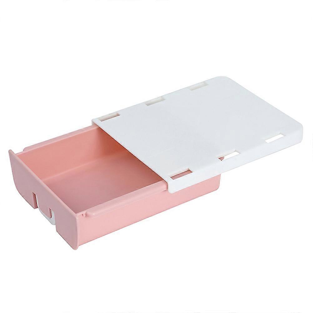 Under Desk Drawer Pen Holder for Storage Use 2Pcs Pink Plastic Self-Adhesive