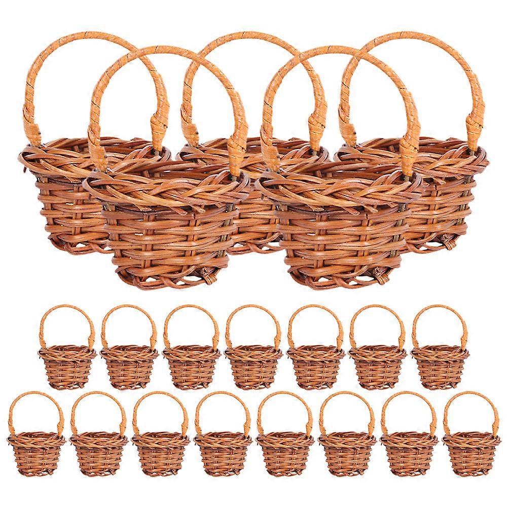 Mini Woven Basket with Handle for Organizing 100Pcs Decorative Home Baskets