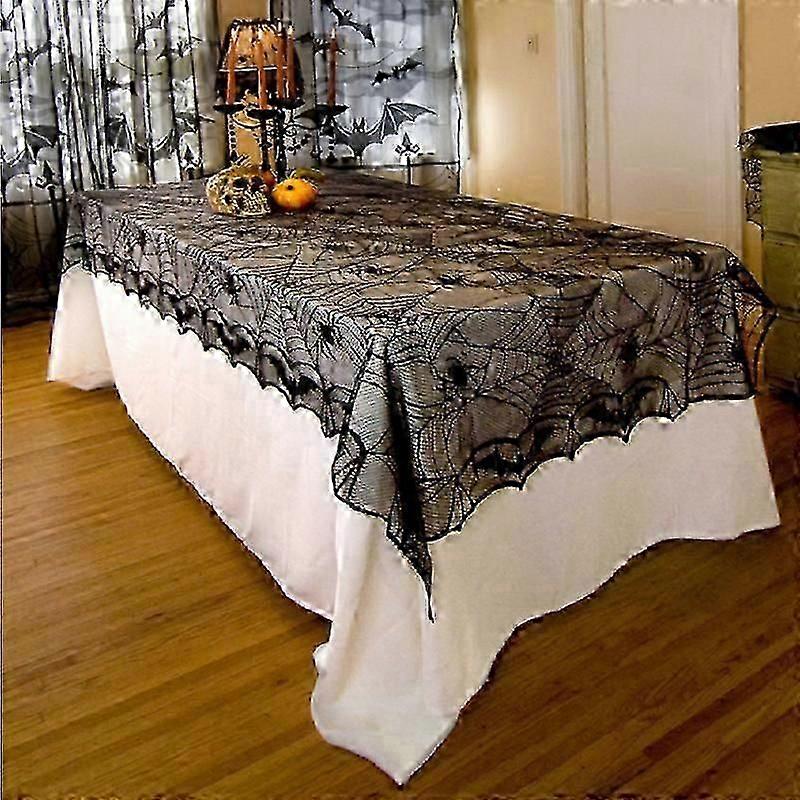 Halloween Spider Web Lace Tablecloth Scary Cobweb Table Cover Home Room Party Decor