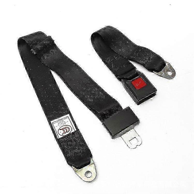 Adjustable 2 Point Safety Belt for Car Seat with Latch Hook Vehicle Restraint Black