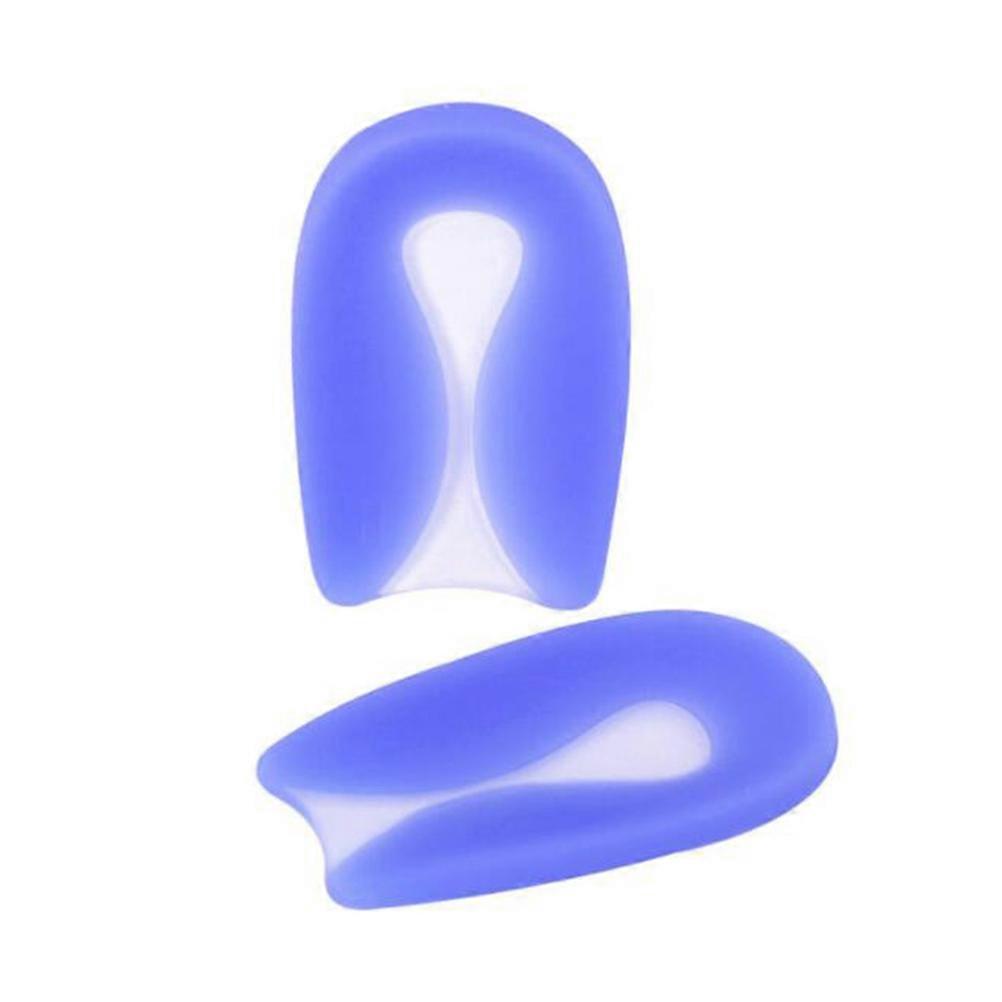 Heel Pads Silicone Insoles for Shock Absorbing 1Pair Blue Half Cushion