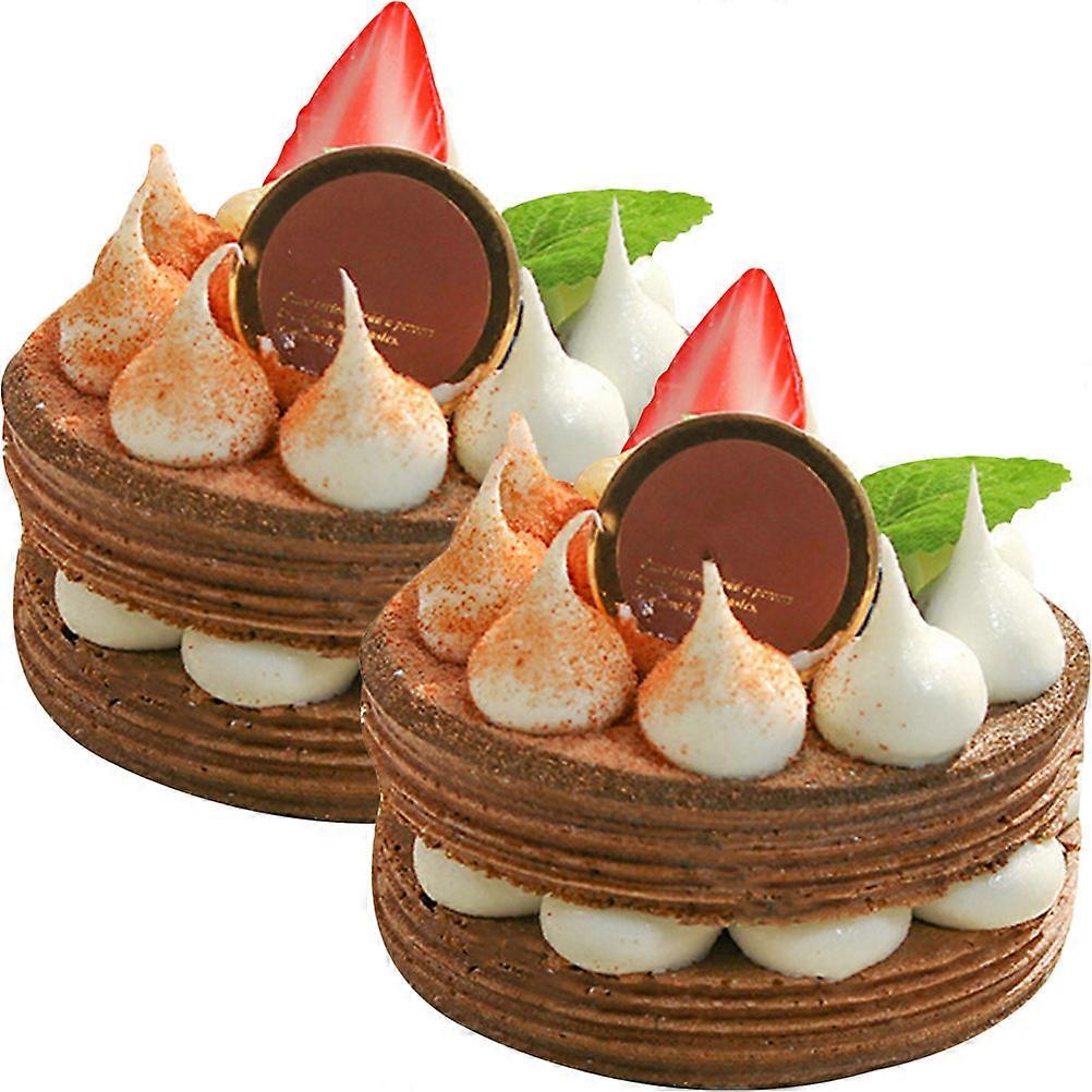 Decorative Mini Cake Shape Model for Home Decoration Coffee Pu Material Display Model 2Pcs