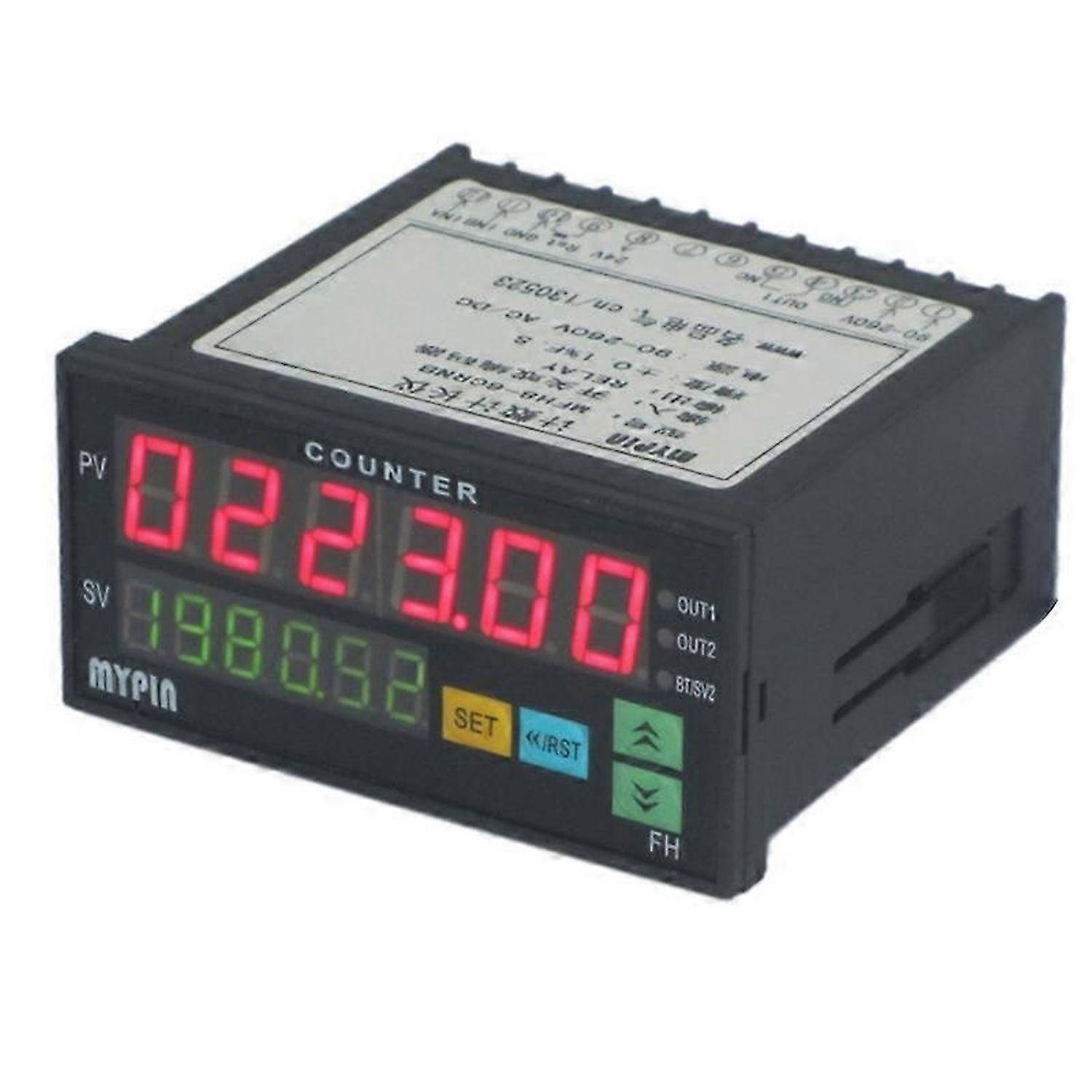 MYPIN Counter Mini Length Batch Meter 1 Preset Output 90-260V AC/DC