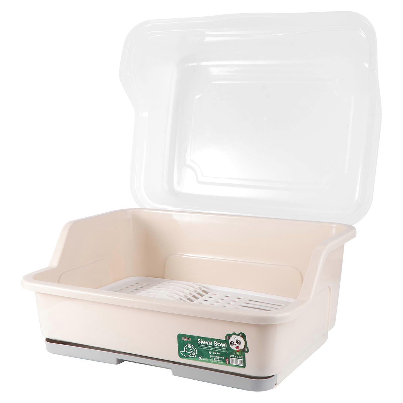 Multi-Functional Kitchen Dish Rack for Storage Use 1Pcs Beige