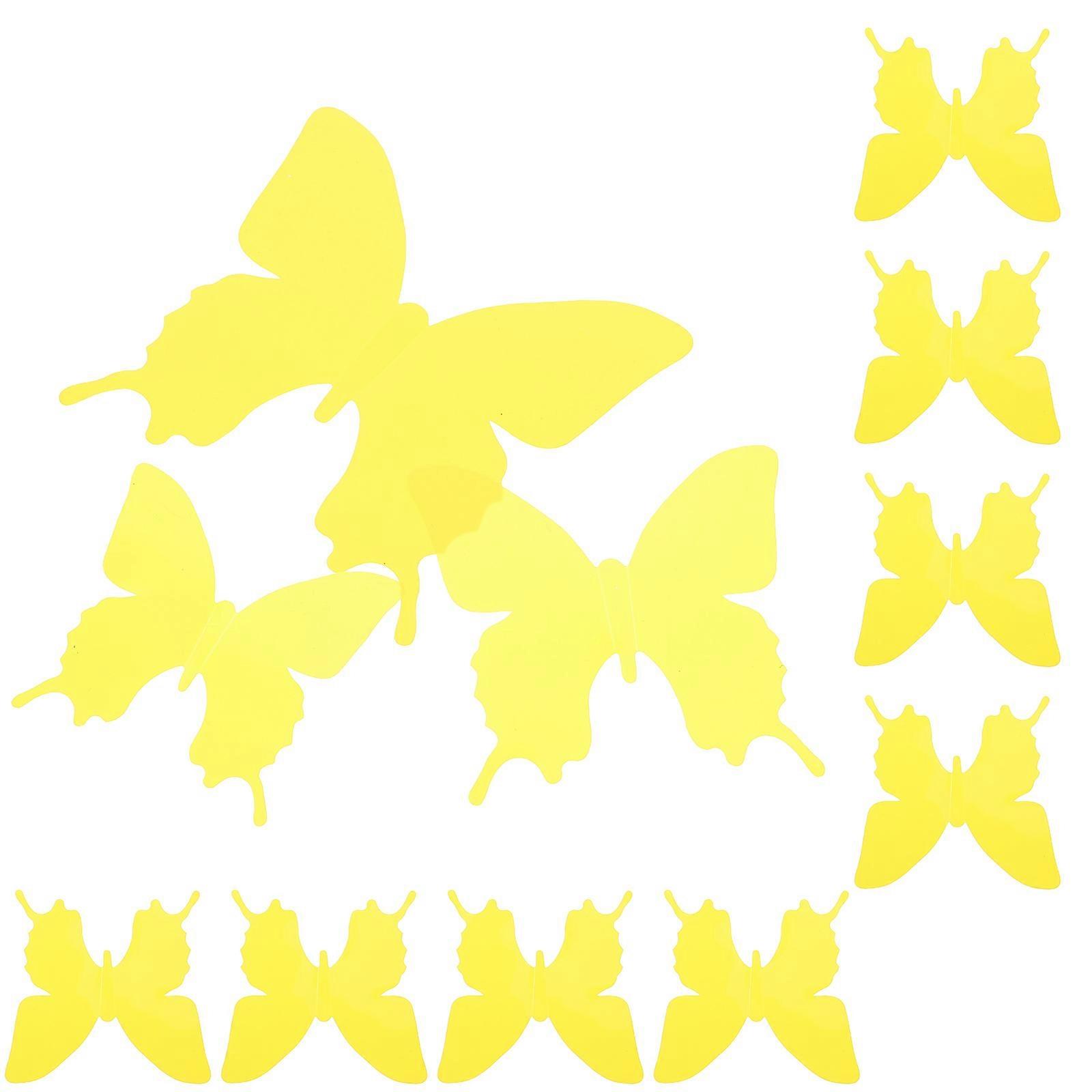 3D Butterfly Wall Sticker Decorative Mirror Stickers for Wall Use 1Set