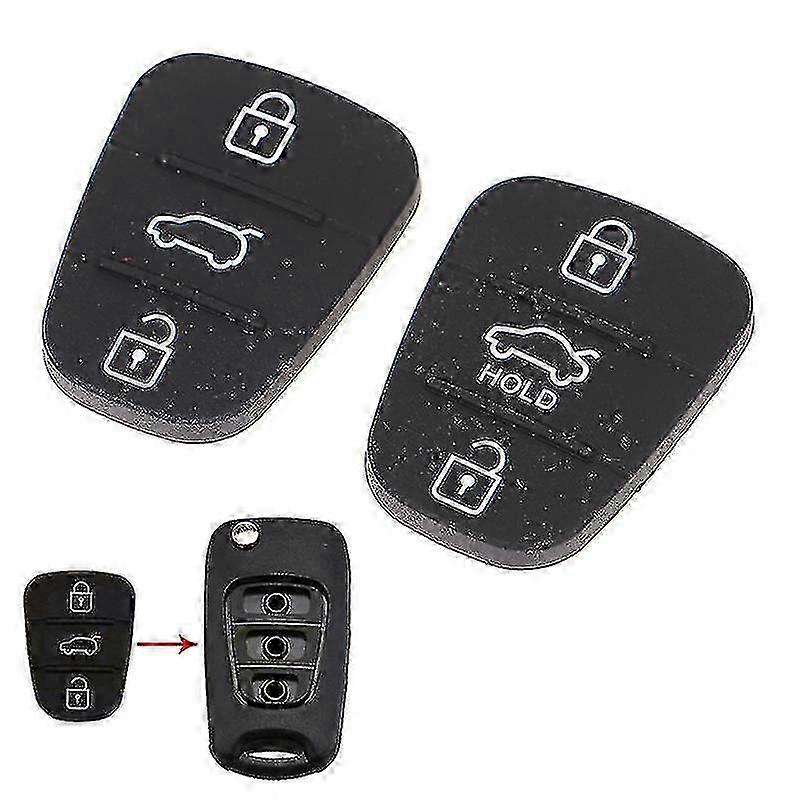 Silicone 3 Button Key Pad Shell Replacement Key For Hyundai Kia Auto Keys Partd
