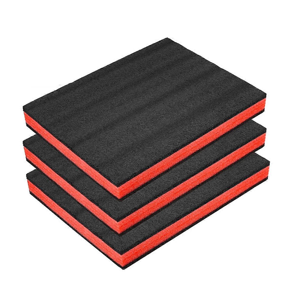3Pcs Cuttable Polyurethane Foam Sheets,Polyethylene Tool Foam Sheets,Drawer Liner,ToolBox and Storage Tool Shadow