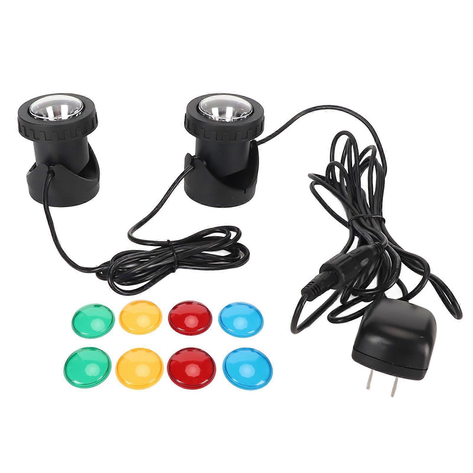 Pond Lights Color Changing IP68 Waterproof Submersible LED Spotlights with Colored Lenses for Aquarium