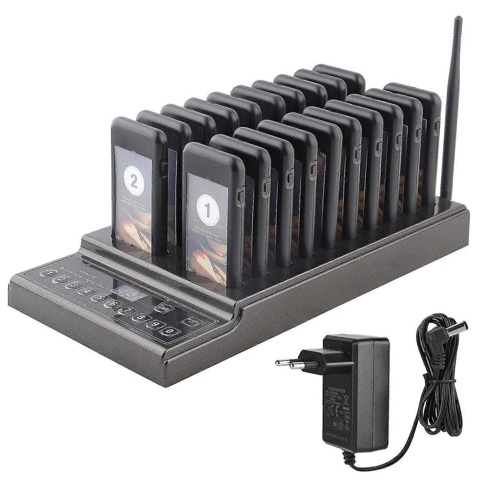 433.92MHz Guest Paging System 999-channel 20 Receivers Pager System for Restaurant -