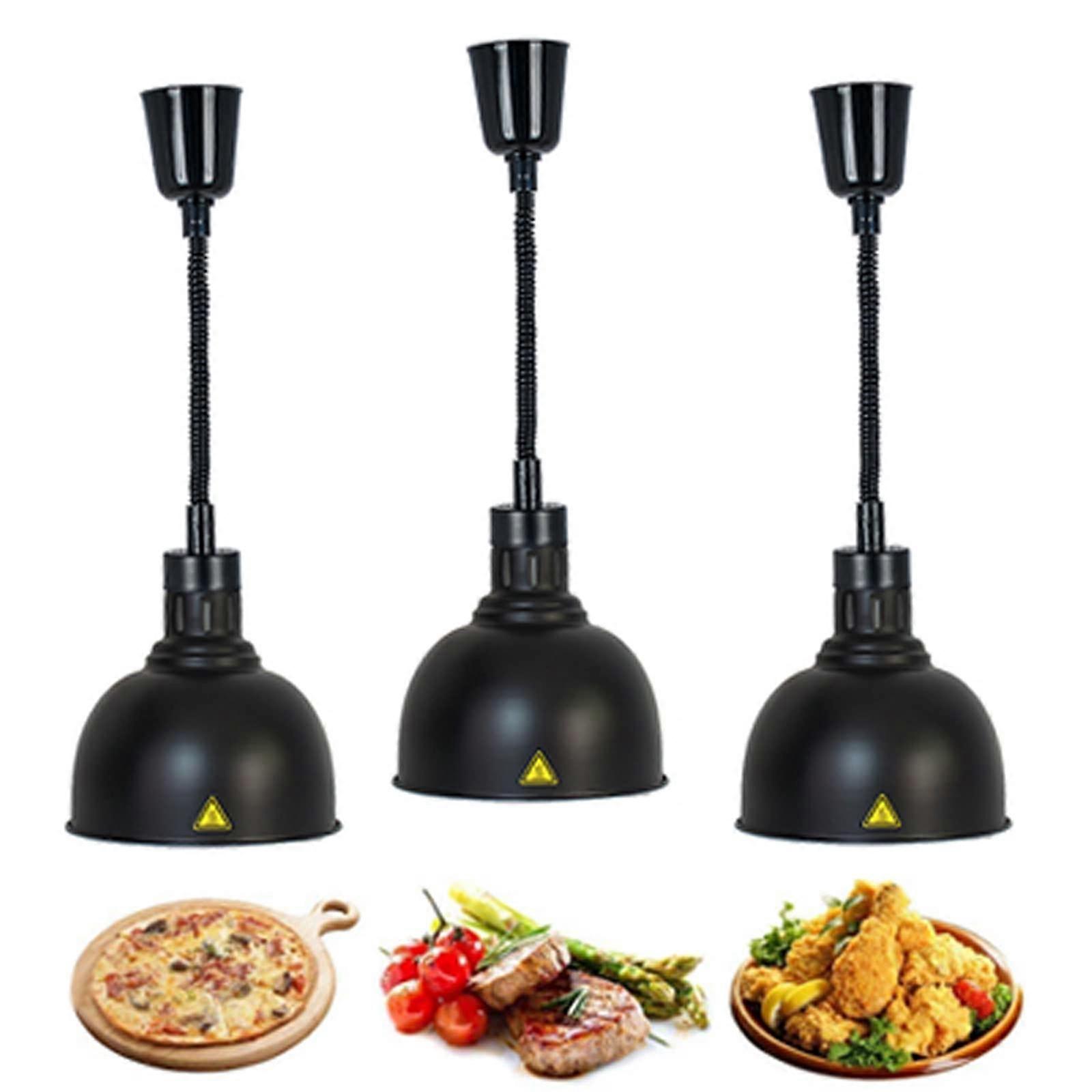 Commercial Food Heat Lamp 220V Retractable High Power Food Warmer for Restaurant Kitchen Equipment, 25cm Lampshade Diameter