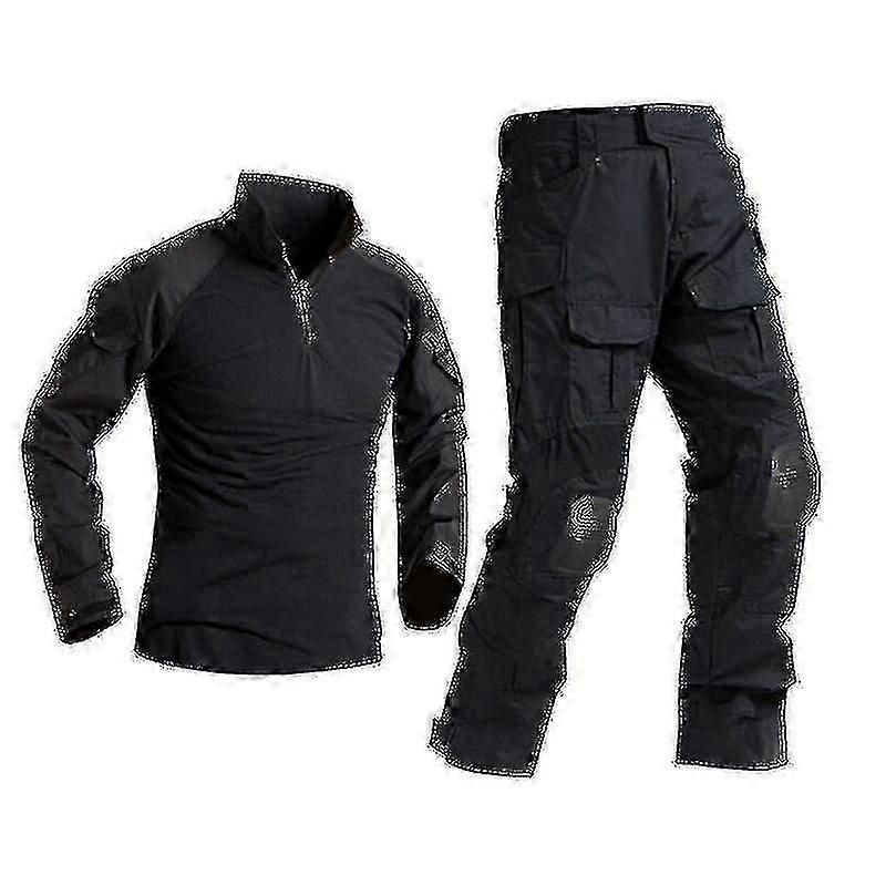 Män Militär Taktisk Uniform Skjorta Stridsbyxor Kostym med knäskydd Armékläder Airsoft Paintball Kamouflage Arbetskläder
