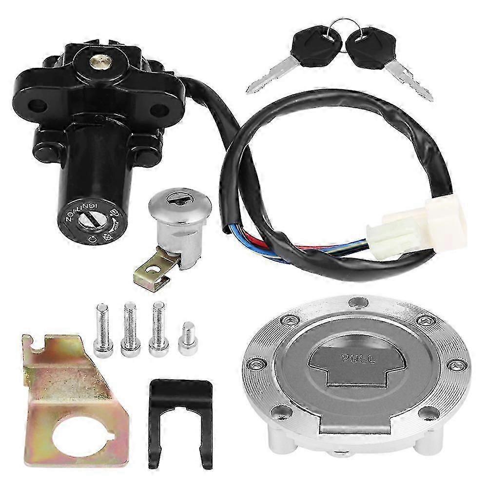 Fuel Gas Cap Ignition Switch Seat Lock W/ Key Set for Yamaha YZF R1 R6 FZ6 01-12