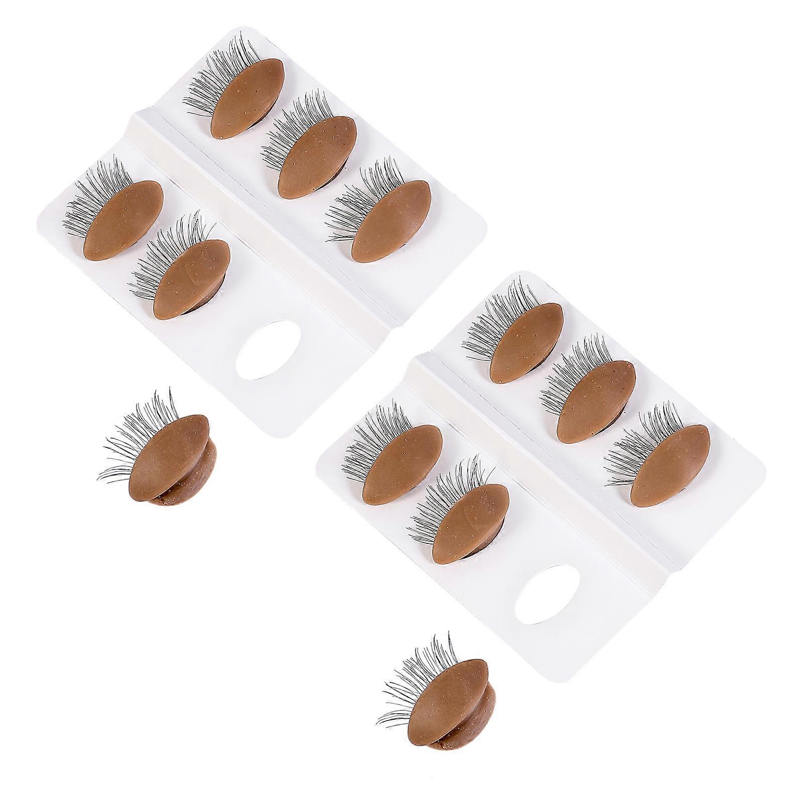 Eyelids Practice Tool Silicone Head for Makeup Practice 6Pairs