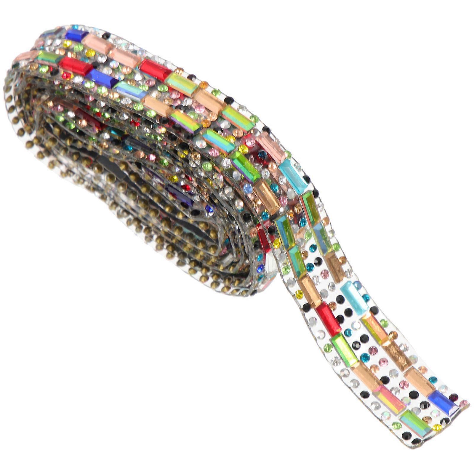 Rhinestone Ribbon for Decor Self Adhesive 1 Roll Clothing Trim