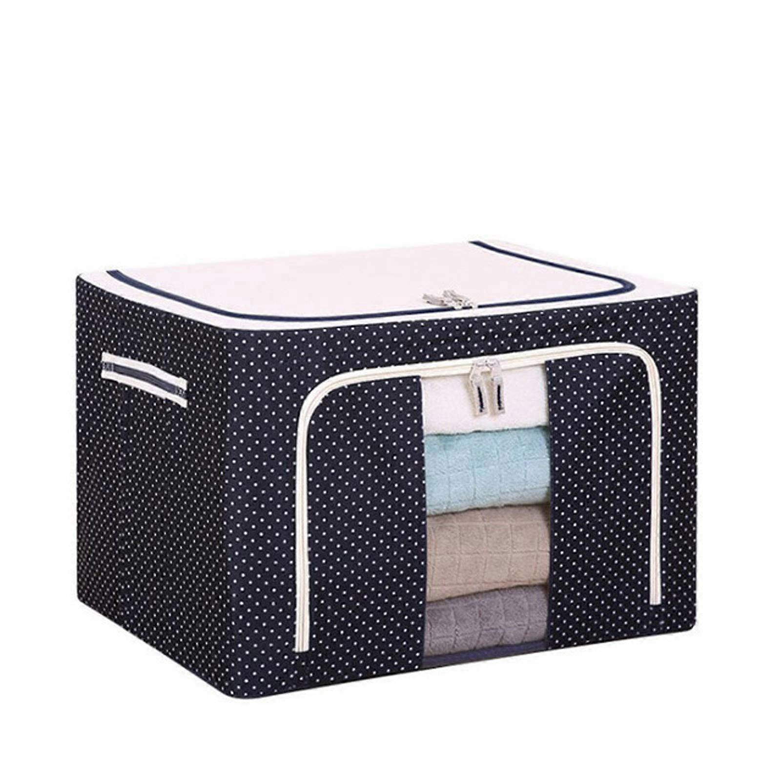 Clothes Storage Organizer Bag Large Capacity Thick Fabric For Blankets And Comforters Bedding Blue One Size