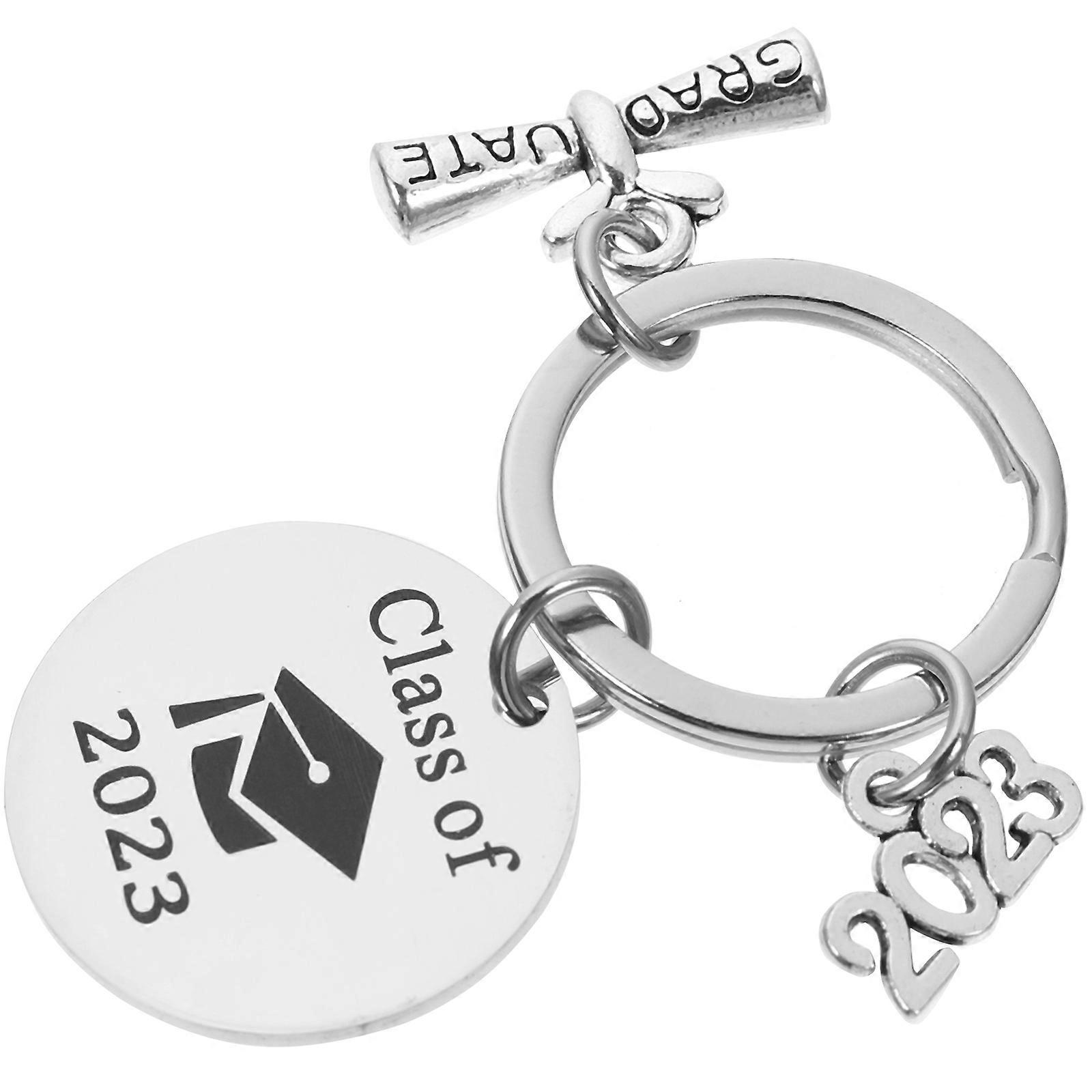 Stainless Steel Graduation Keychain Class Of 2023 Key Ring For Students Suitable For Gift Giving 5Pcs