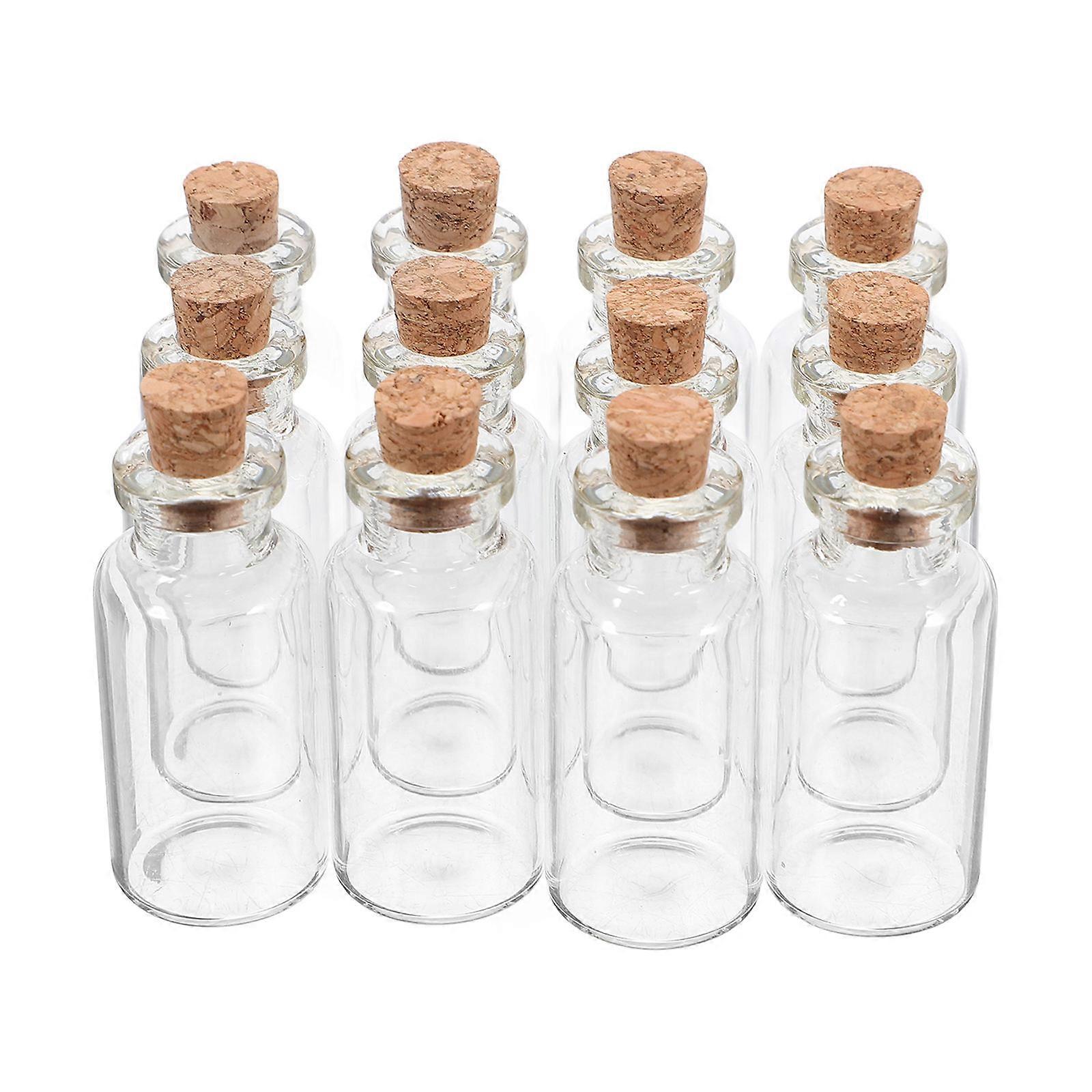 60Pcs Delicate Miniature Glass Jars With Cork Stoppers Great For Storage And Decoration During Weddings And Parties Cylindrical Shape