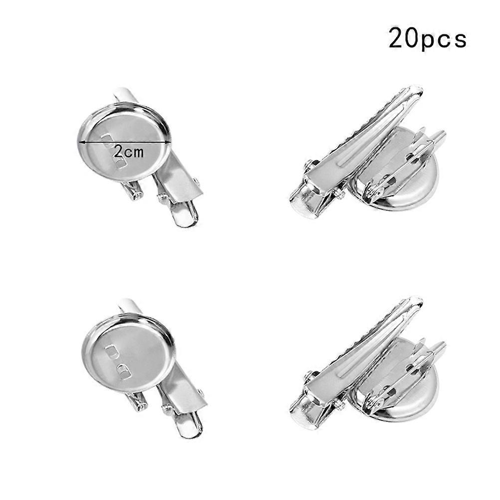 Silver Brooch Base Setting for Brooch Making 40Pcs Blank Disc Iron Tray