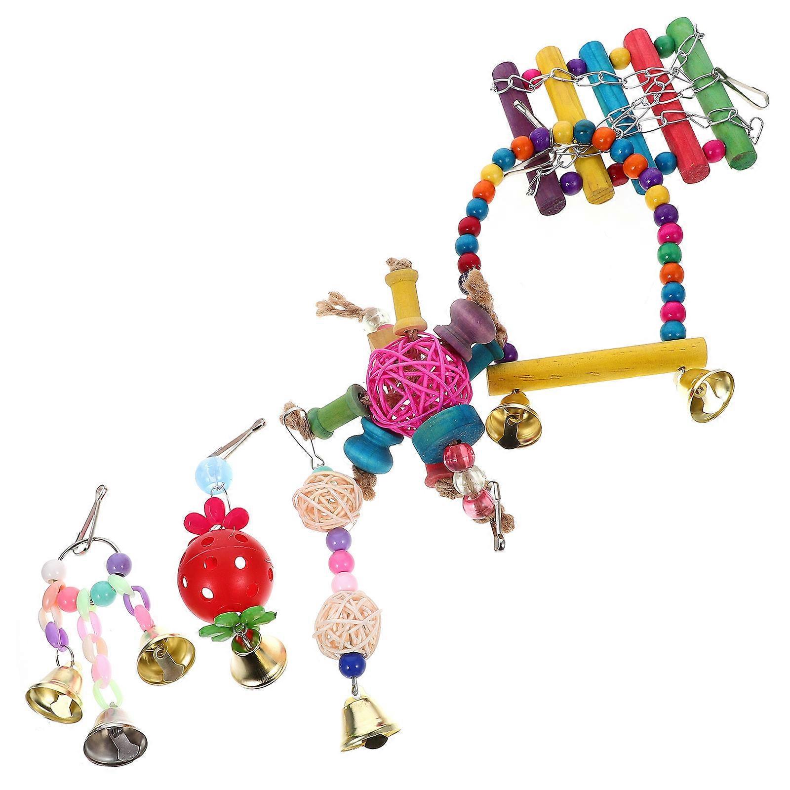 Assorted Color Bird Swing Ladder For Pet Birds Coordination Development Indoor Play 12 Pcs