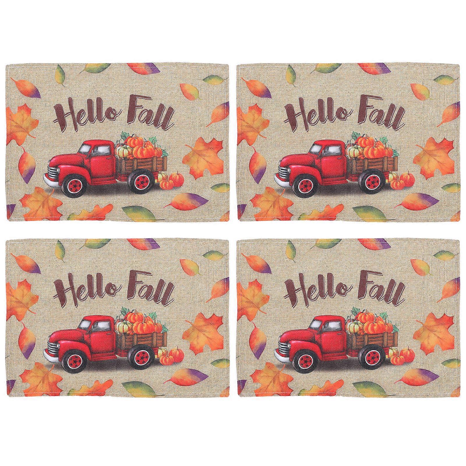 Protective Placemat Autumn Decorative Mat for Thanksgiving Table 8Pcs