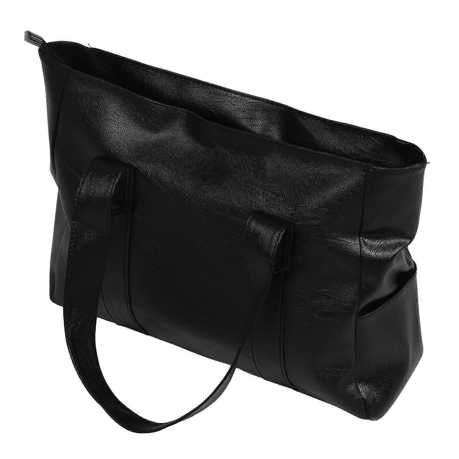 Soft Casual Handbag Women Faux Bag For Shopping Minimalist Design Large Capacity 1Set