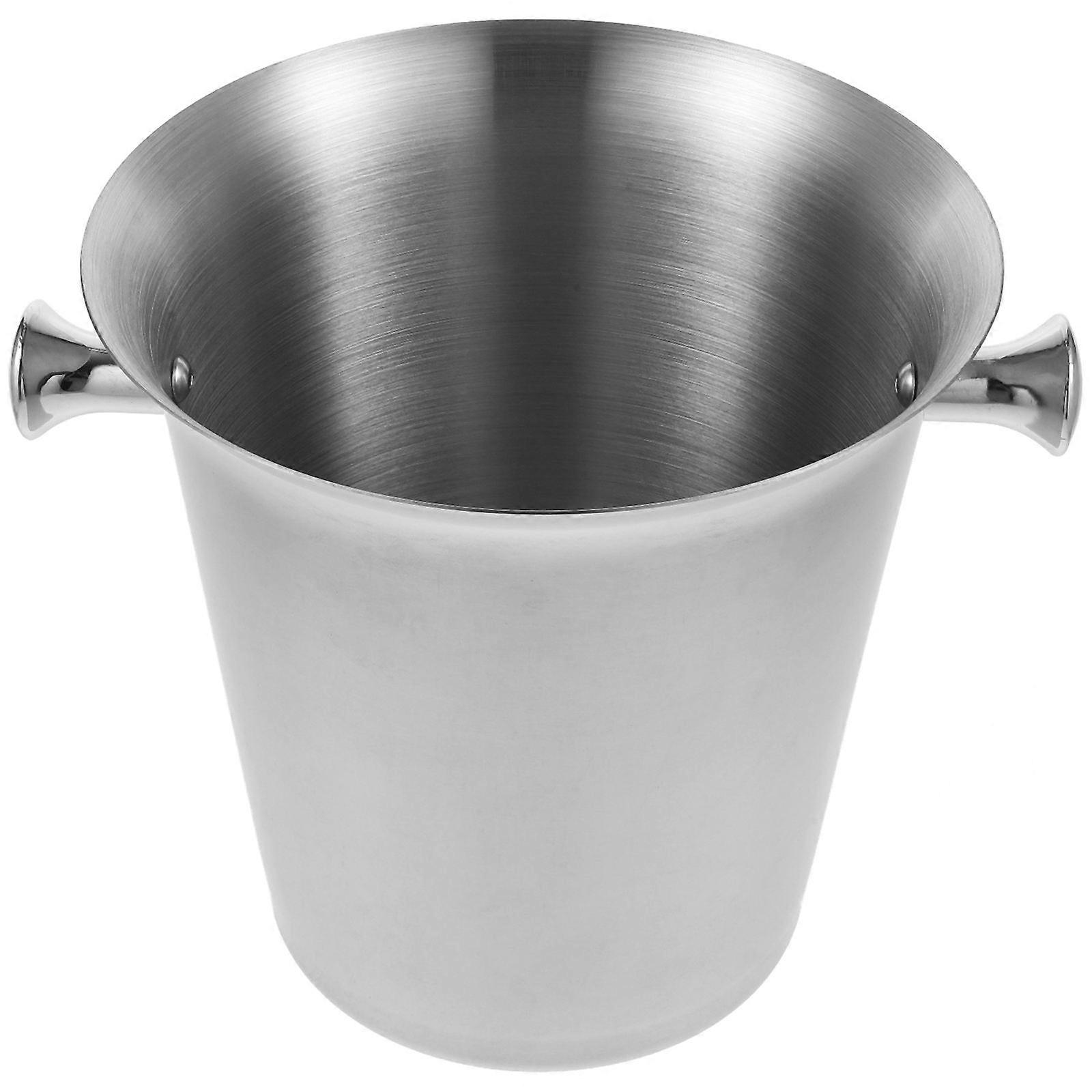 Metal Ice Cube Bucket for Storage Use 3l Thickened Stainless Steel Container