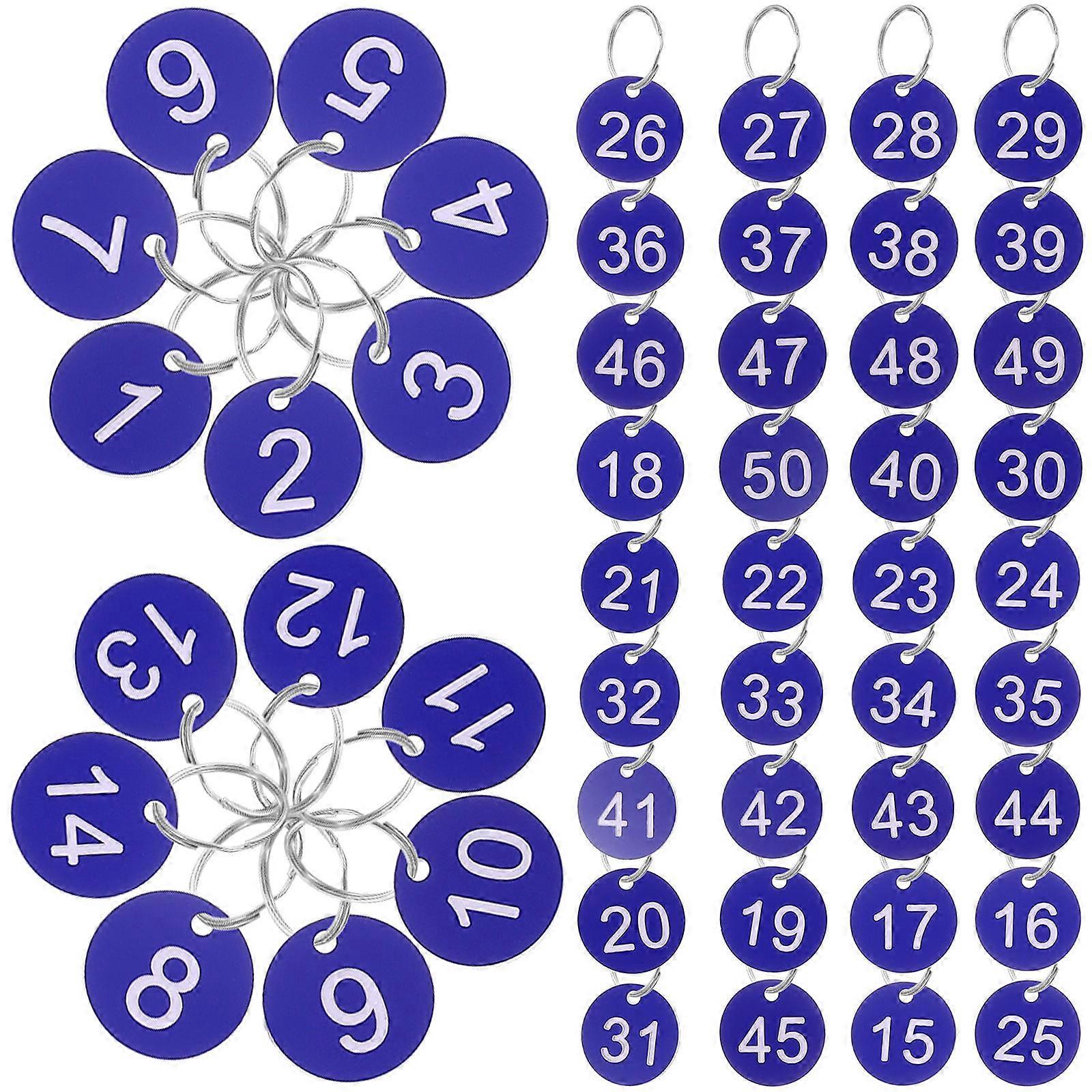Portable Blue Acrylic Number Tags for Identification 150Sets Pack
