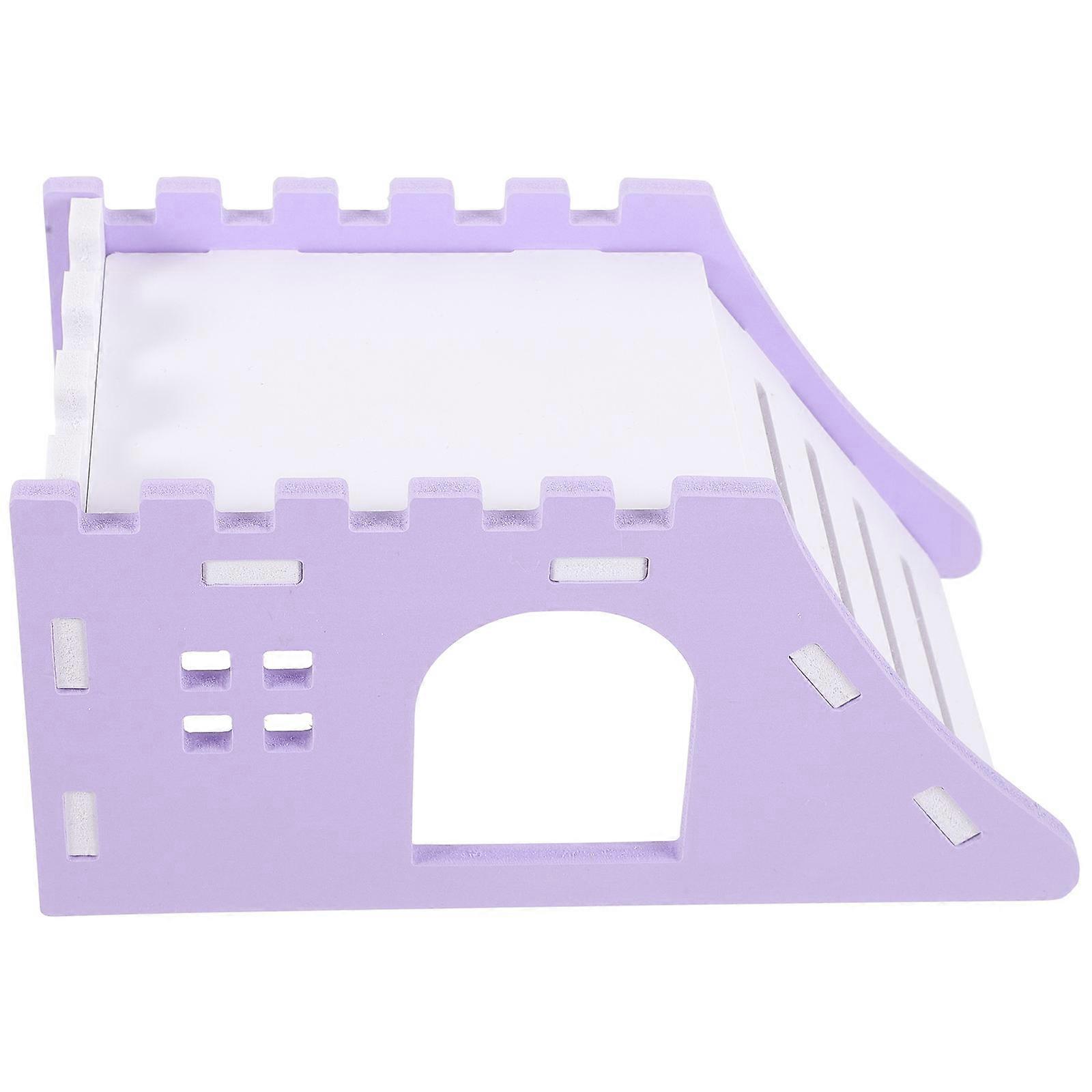 Hamster Hideout Ladder House PVC for Playing 2Pcs Violet Small Animals