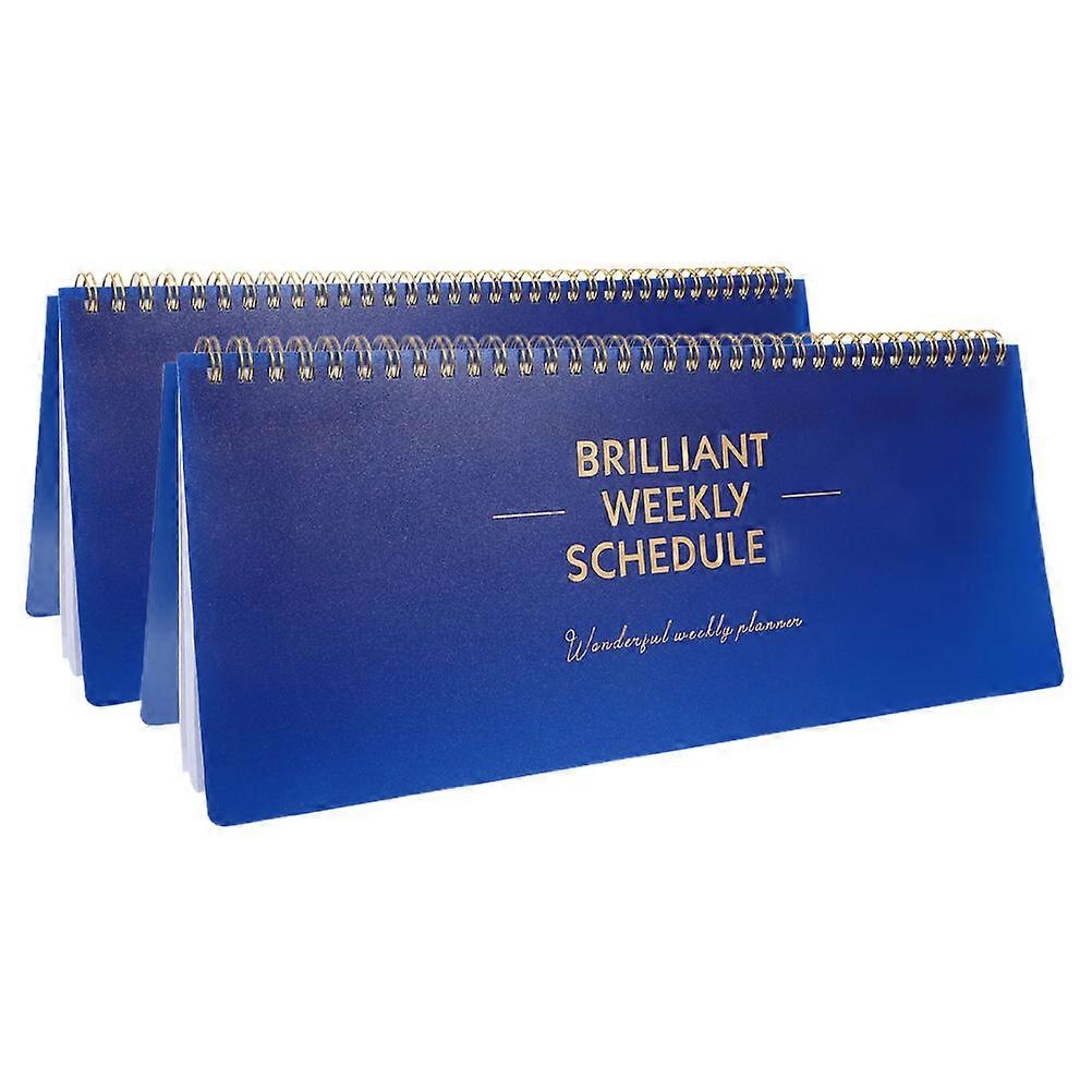 Weekly Planner Notepad Small for Weekly Scheduling 4Pcs Blue Spiral Organizer