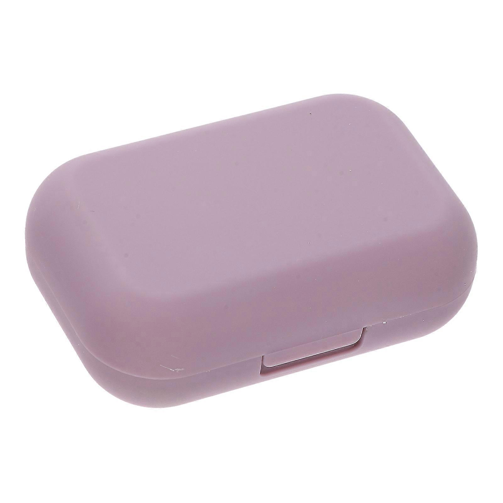 Compact Lens Care Kit for Daily Use Portable Contact-Lens Holder with Matte Design and Mirror Ideal for Travel in Purple 1 Set