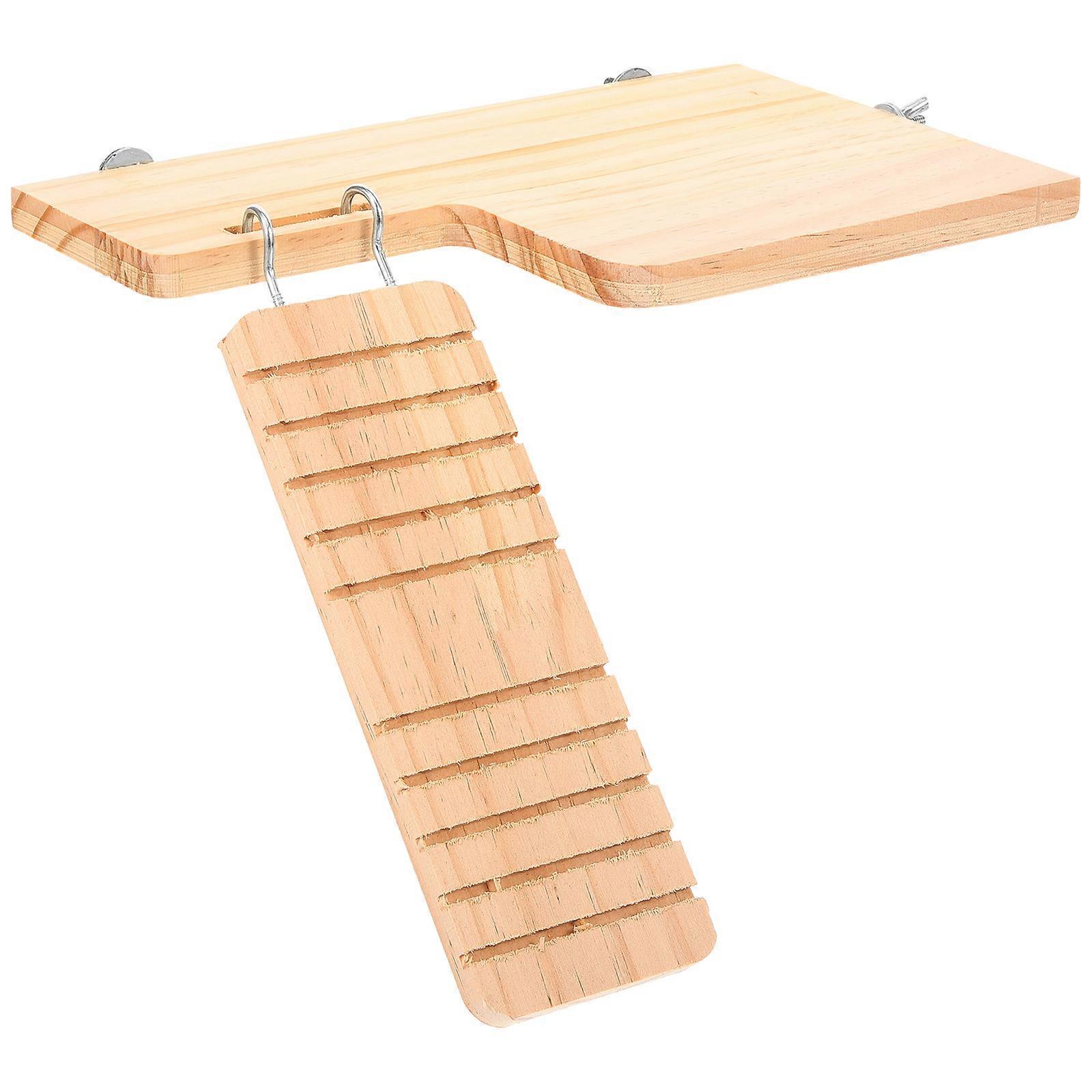 Hamster Cage Climbing Platform Toy for Exercise 3Pcs Wooden Supply