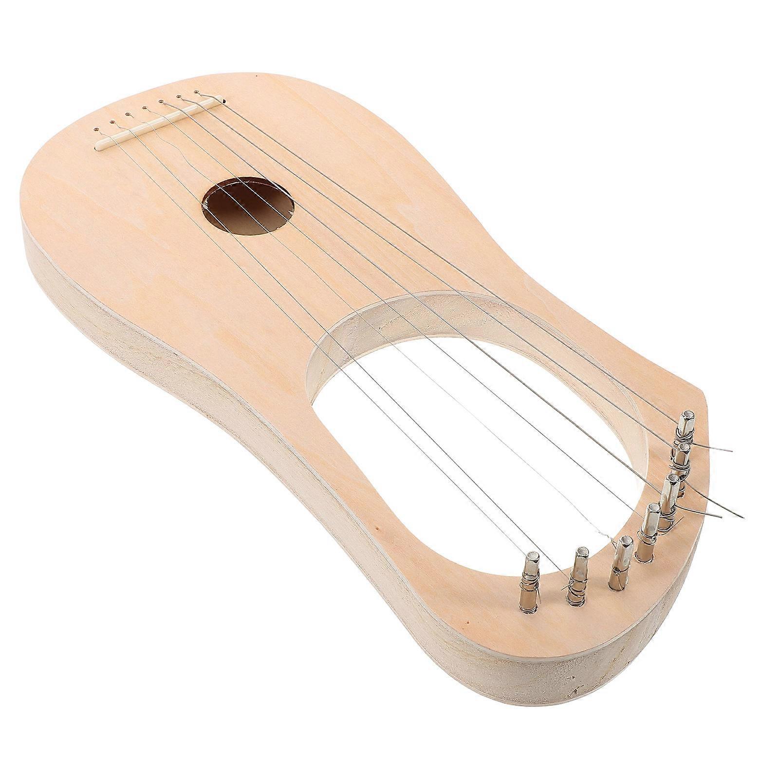 Build Your Own Harp 2Pcs DIY Wooden Lyre Harp Kit For Musical Instrument And Craft Lovers Featuring 7 Strings