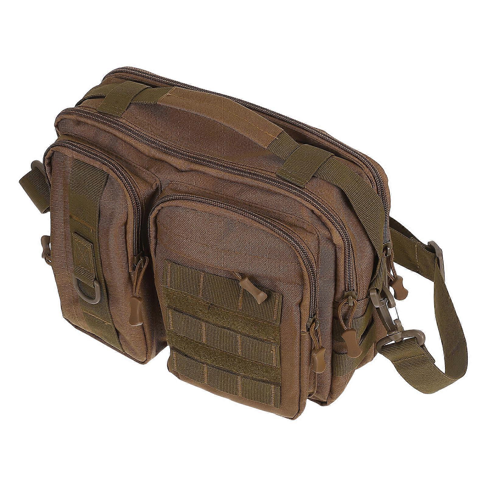 Multifunctional Nylon Shoulder Purse For Men In Khaki Excellent For Daily Commutes And Outdoor Activities 1Set
