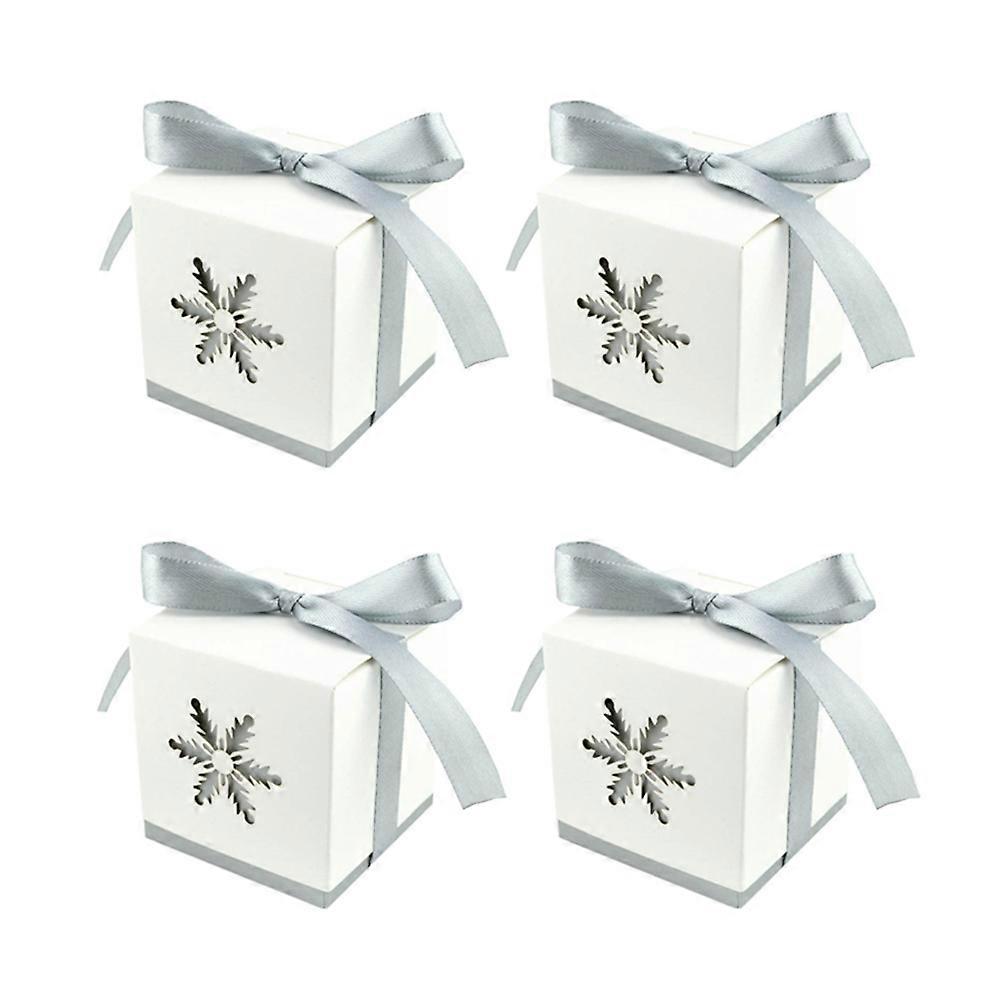 Candy Box Hollowed-Out Snowflake Shape Design for 60Pcs Wedding Favor Gift