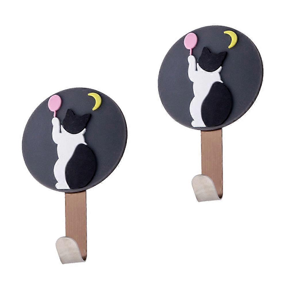 Sturdy Cat Design Punch-Free Wall Hooks 4 Pcs Modern Simple Hangers for Hanging Coats Towels and Scarves Indoor Use