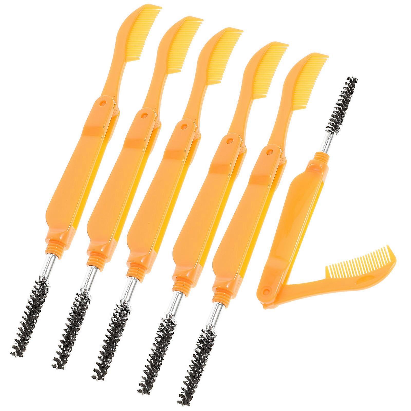 Eyebrow Comb Folding Lash Brush for Shaping 6Pcs Eyelash Separators