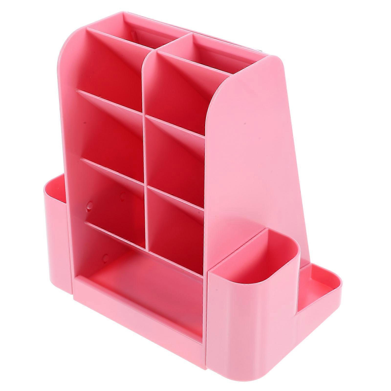 2Pcs Pink Desktop Pen Holder Organizer for Storage Plastic Holder