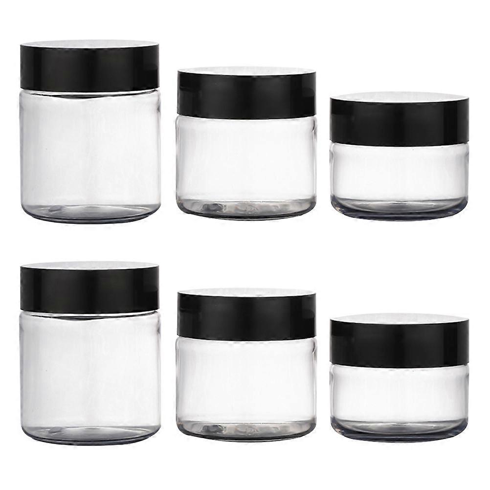 Round Pot Jars Plastic Cosmetics Jars for Storage 12Pcs Black Containers