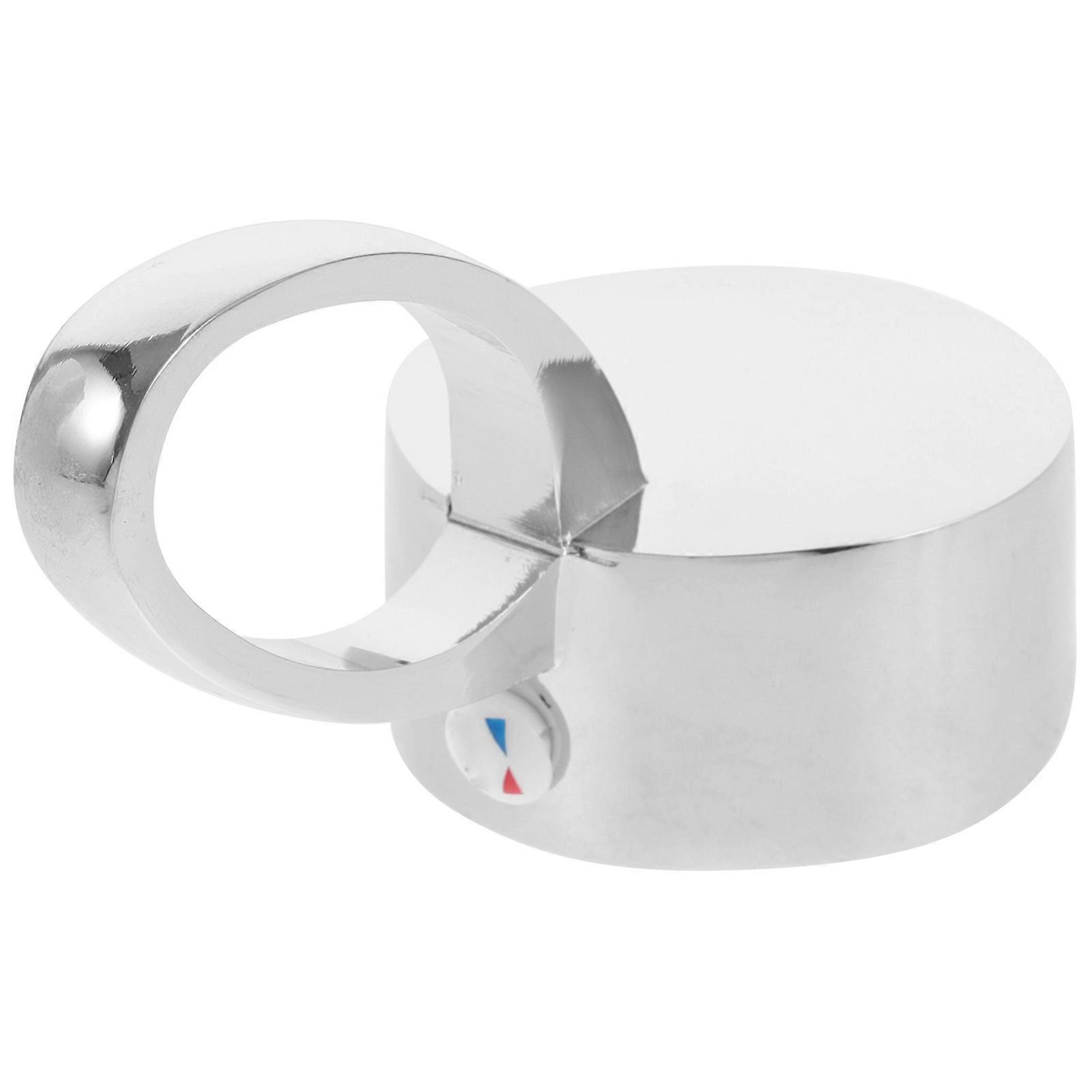 Copper Basin Faucet Handle For Kitchen Bathroom Daily Use Fine Craftsmanship Silver 1Set