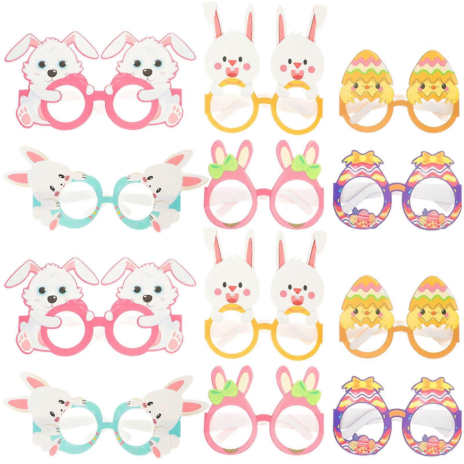 Easter Party Glasses for Kids 12Pcs Assorted Color Frames