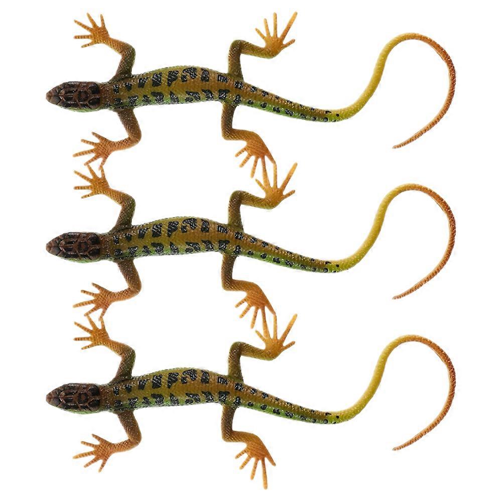 Simulation Lizard Figurine Lizard Model For Children Educational Use 3Pcs